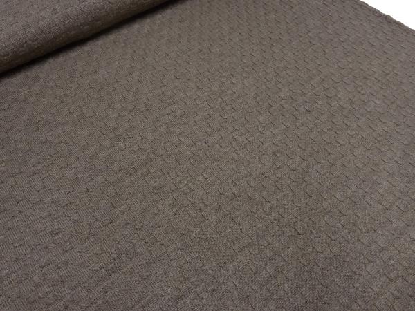 Fabric Italian knitted fabric with braided pattern basket made of 100% merino wool beige 2 melange dress fabric children's fabric