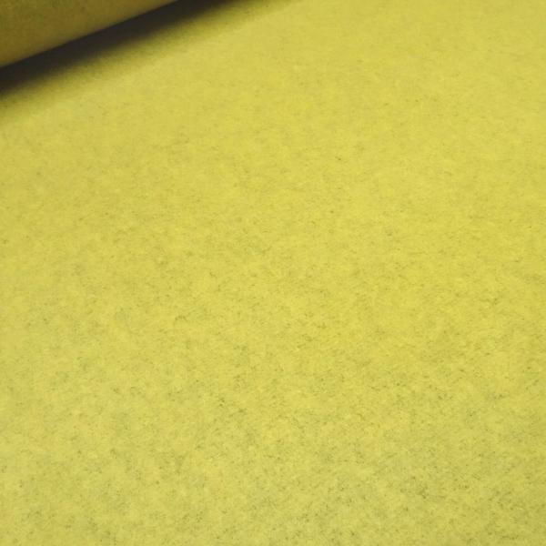 Stoff dicker Ital. Merino Strickstoff Flausch Doubleface uni gelb Mantelstoff Jackenstoff