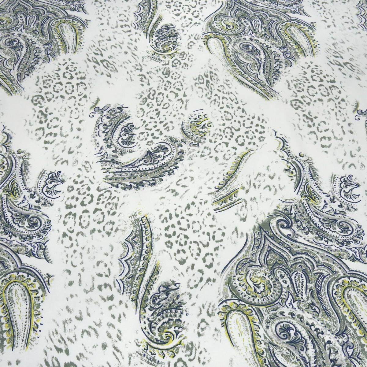 Fabric cotton French Terry summer sweatshirt fabric animal fur pattern leopard paisley design cream taupe navy yellow green dress fabric