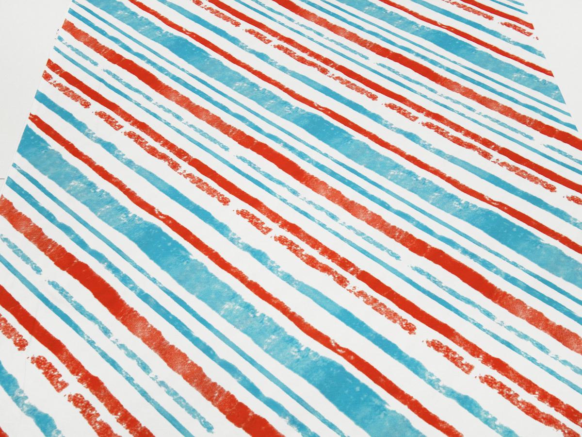 Fabric viscose jersey horizontal stripes striped white red turquoise dress fabric