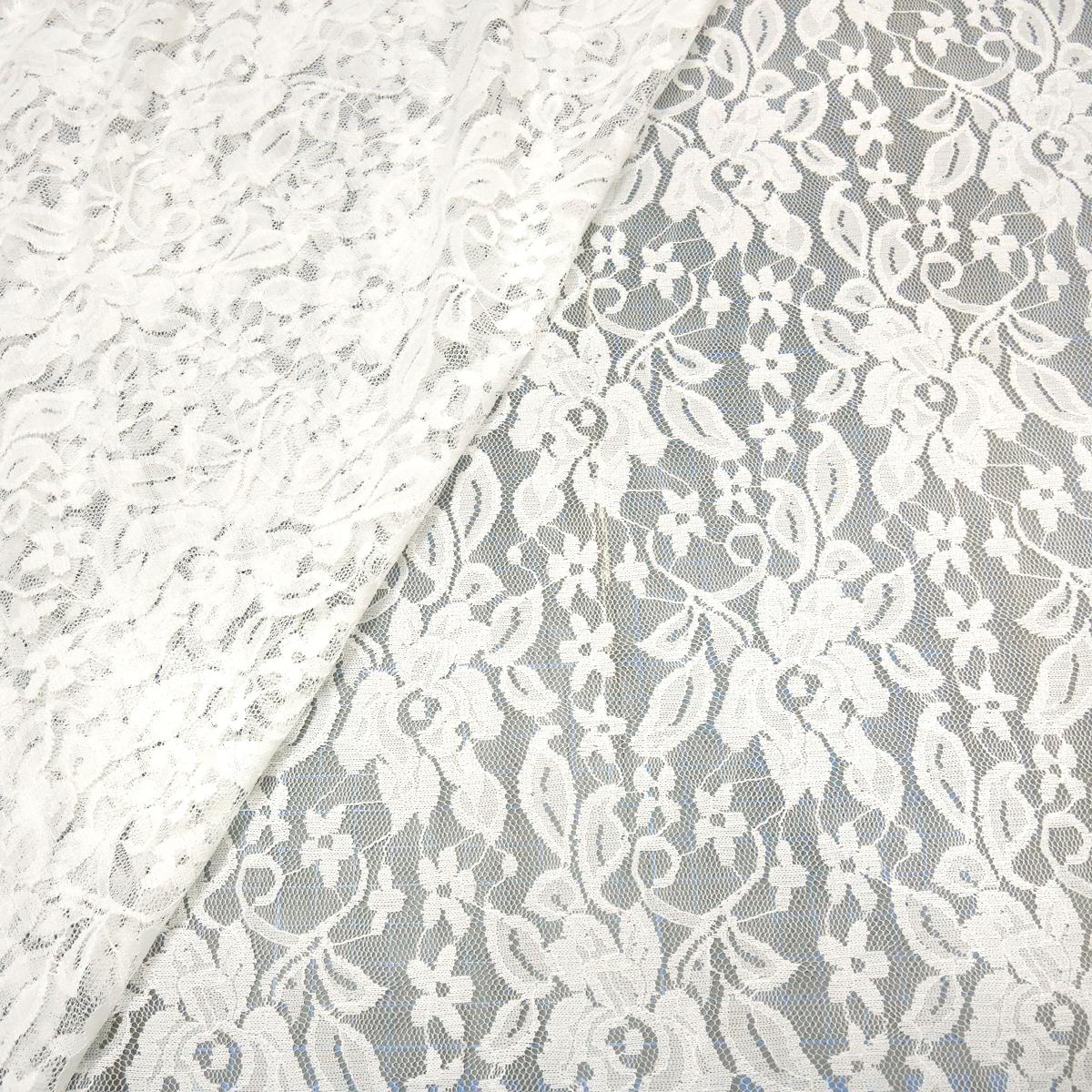 Fabric Lace Lace fabric with floral pattern cream white off-white wool white Dress fabric Wedding fabric