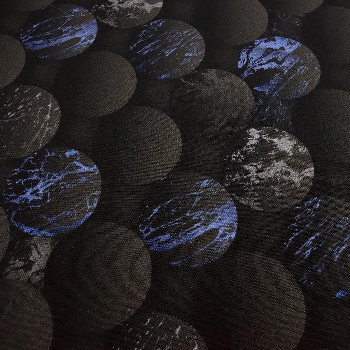 Fabric cotton jersey 3D balls marbles design black brown blue beige dress fabric