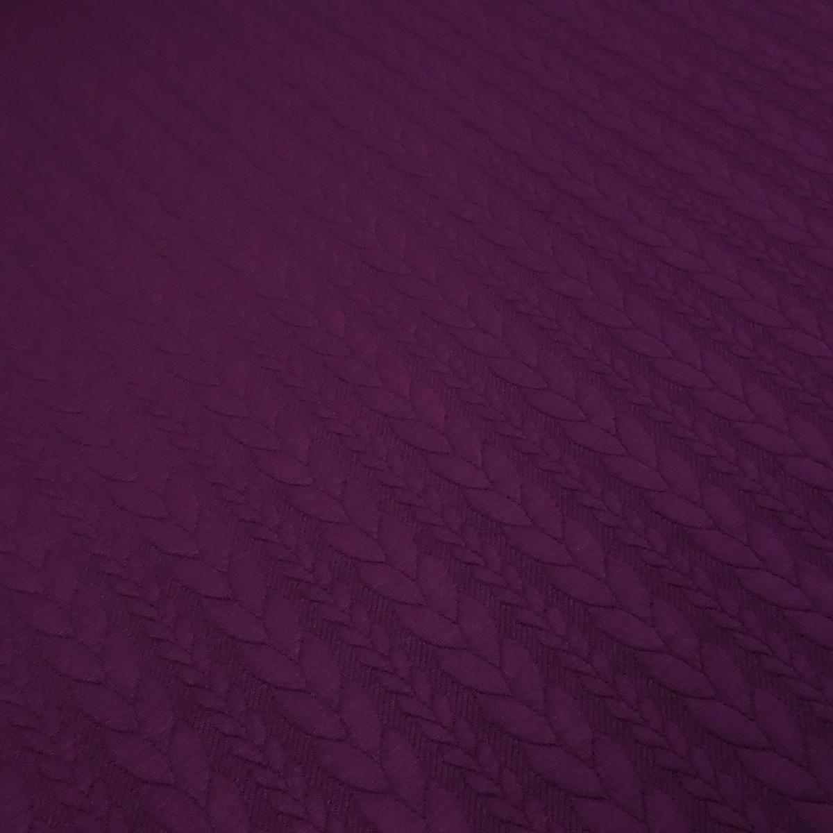 Stoff Zopfstrick Jacquard Zopfmuster Jersey Meterware uni einfarbig beere Kleiderstoff Kinderstoff