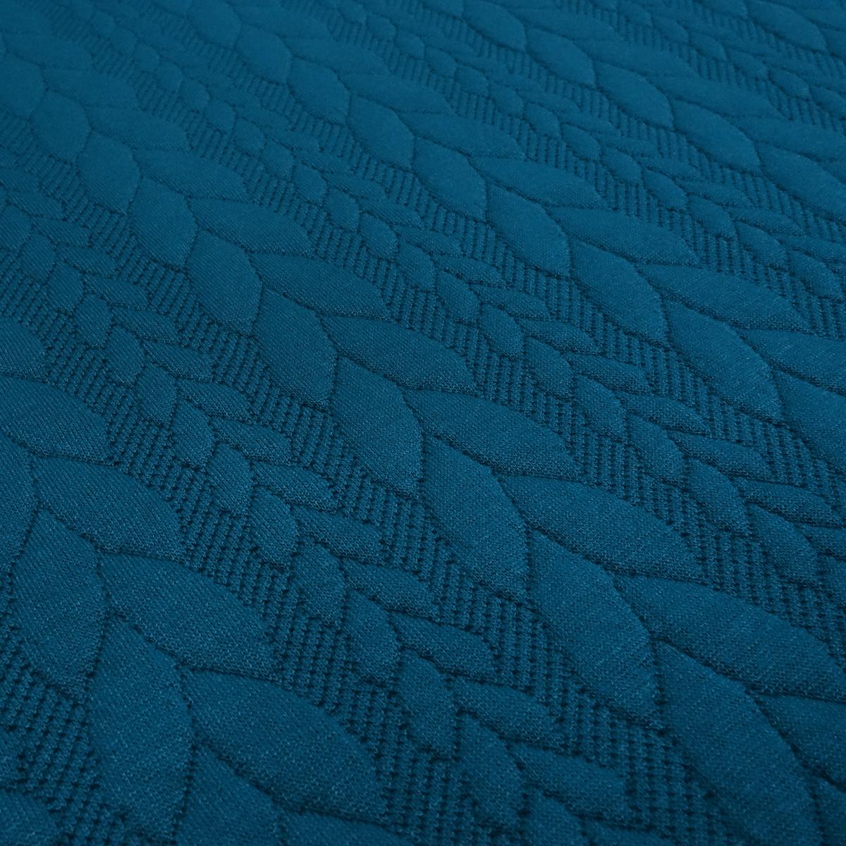 Fabric Cable knit Jacquard cable pattern Jersey sold by the meter plain color petrol Dress fabric Children's fabric