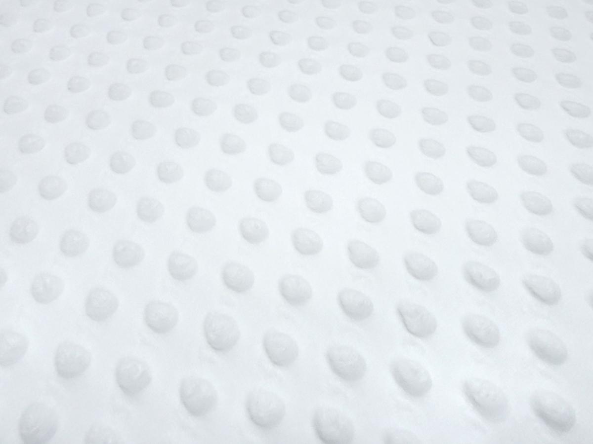 Stoff Flausch Kuschel Fleece Minky mit 3D Bubbels Boppel Punkte Design weiß Kinderstoff Kleiderstoff