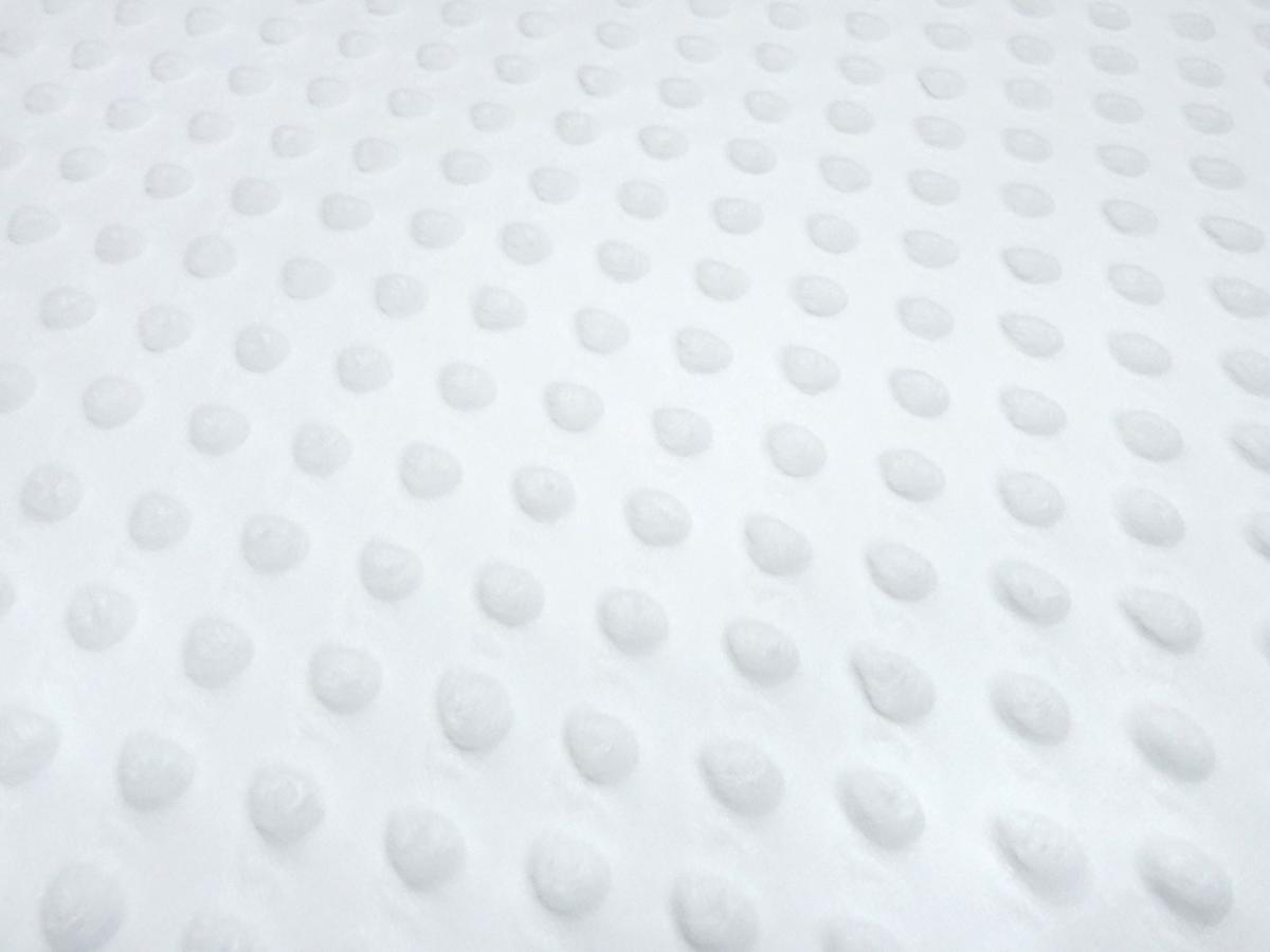 Fabric fluffy cuddly fleece Minky with 3D Bubbels Boppel points design white children's fabric dress fabric