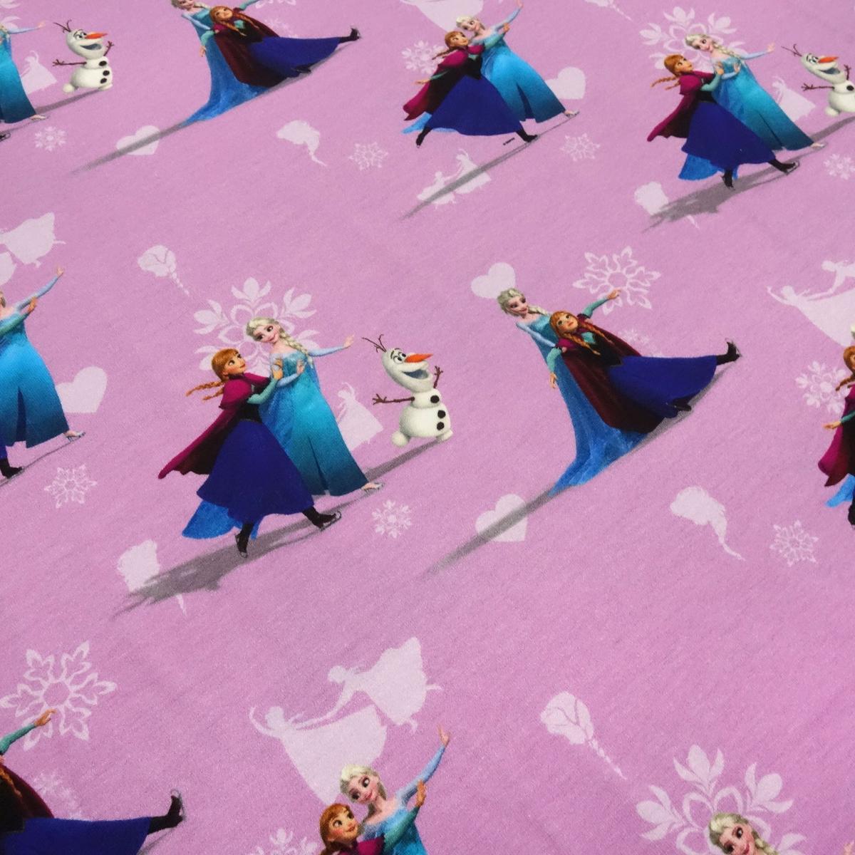 Fabric cotton jersey Disney Frozen Anna Elsa pink colorful children's fabrics dress fabrics license fabrics