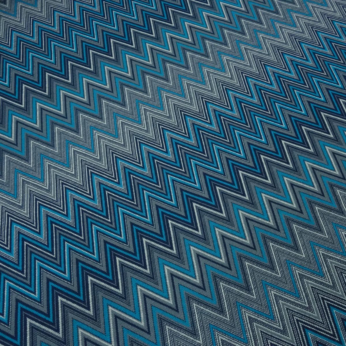 Fabric jacquard jersey zig zag design turquoise navy gray white dress fabric children's fabric
