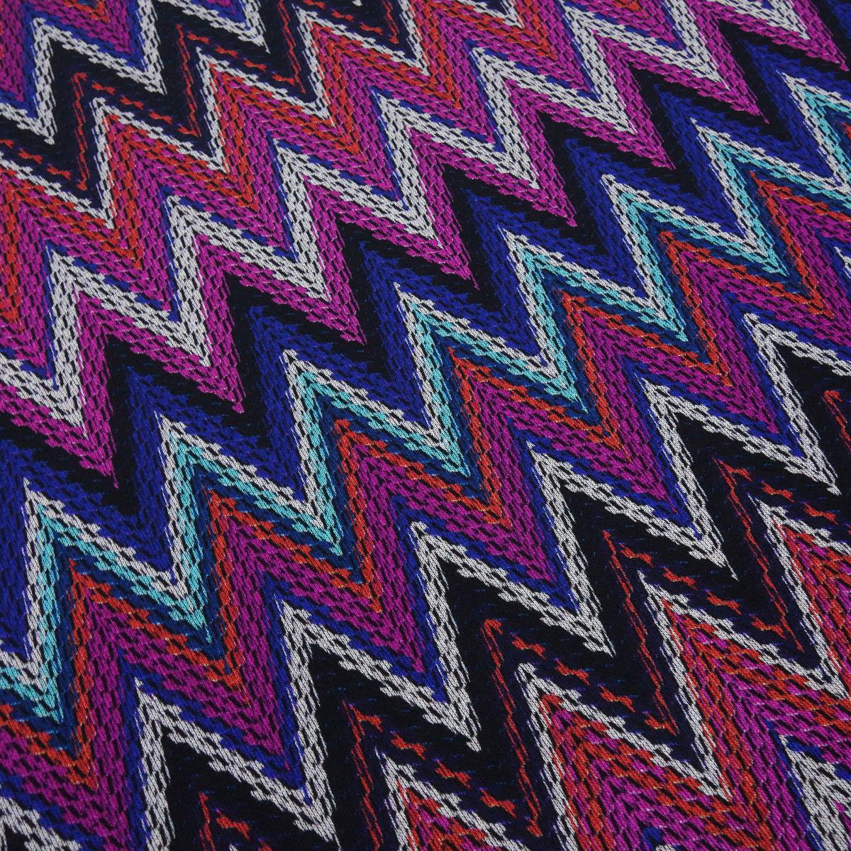 Fabric knit jersey zig zag design pink red black white purple dress fabric children's fabric