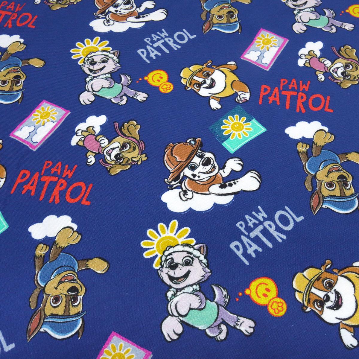 Stoff Baumwolle Jersey Lizenzdruck Paw Patrol 2 blau bunt Kinderstoff Kleiderstoff
