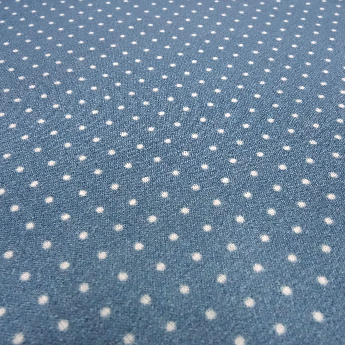 Stoff Baumwolle Popeline mit 2 mm Punkte Pünktchen Design jeans blau weiß Kleiderstoff Blusenstoff Dekostoff