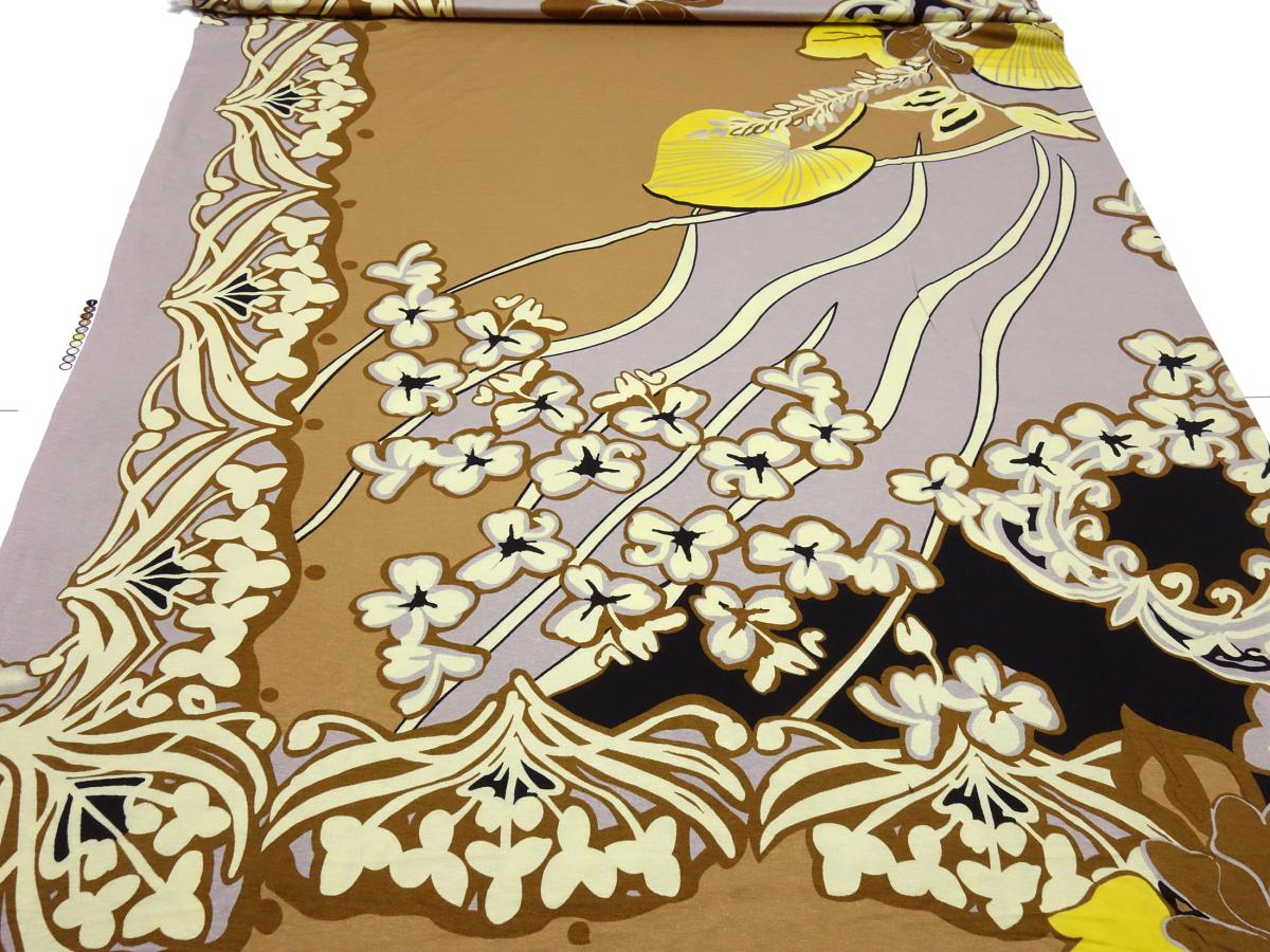 Fabric viscose jersey with flowers abstract design white lilac lavender gray dress fabric - Kopie - Kopie - Kopie - Kopie