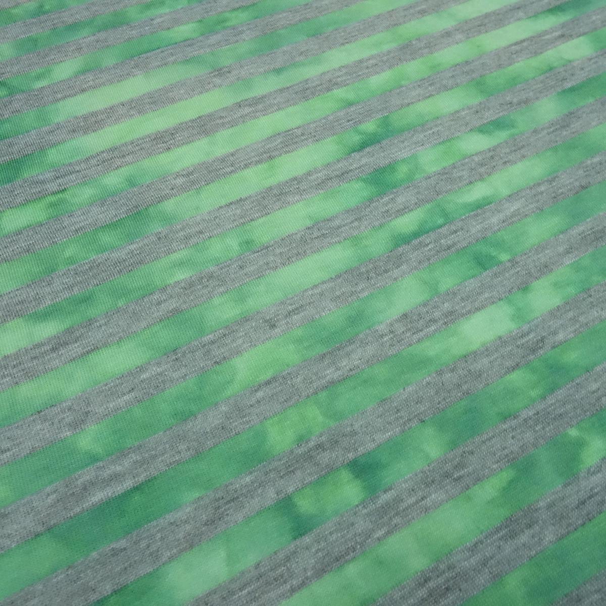 Fabric cotton jersey with 9 mm batik stripe design gray green striped dress fabric children's fabric