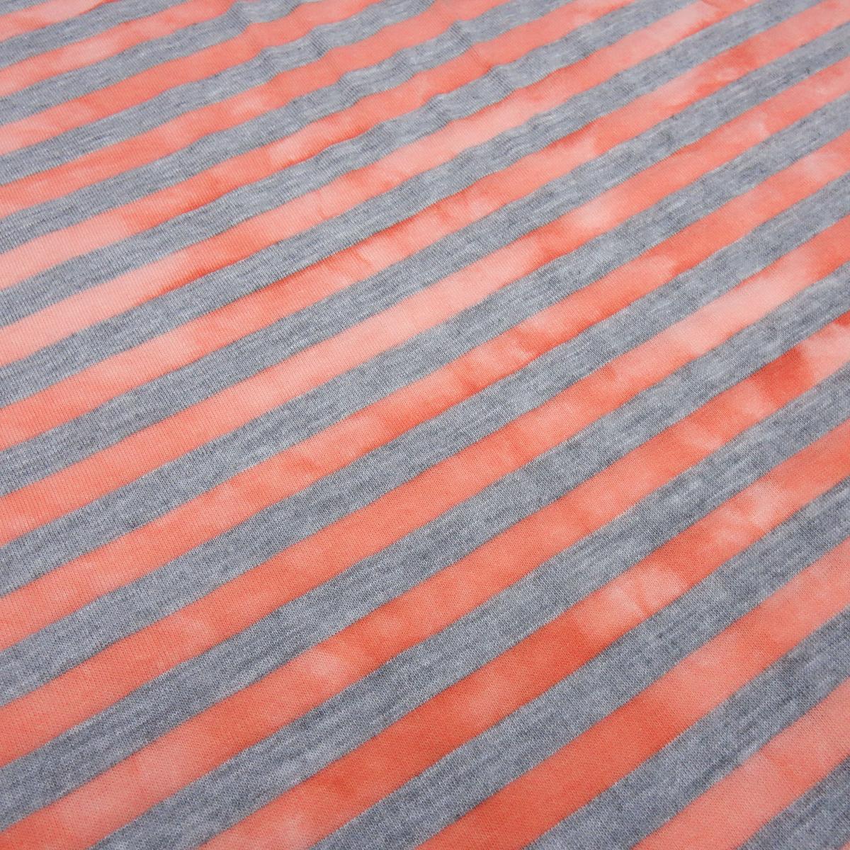 Fabric cotton jersey with 9 mm batik stripe design gray red stripes dress fabric children's fabric