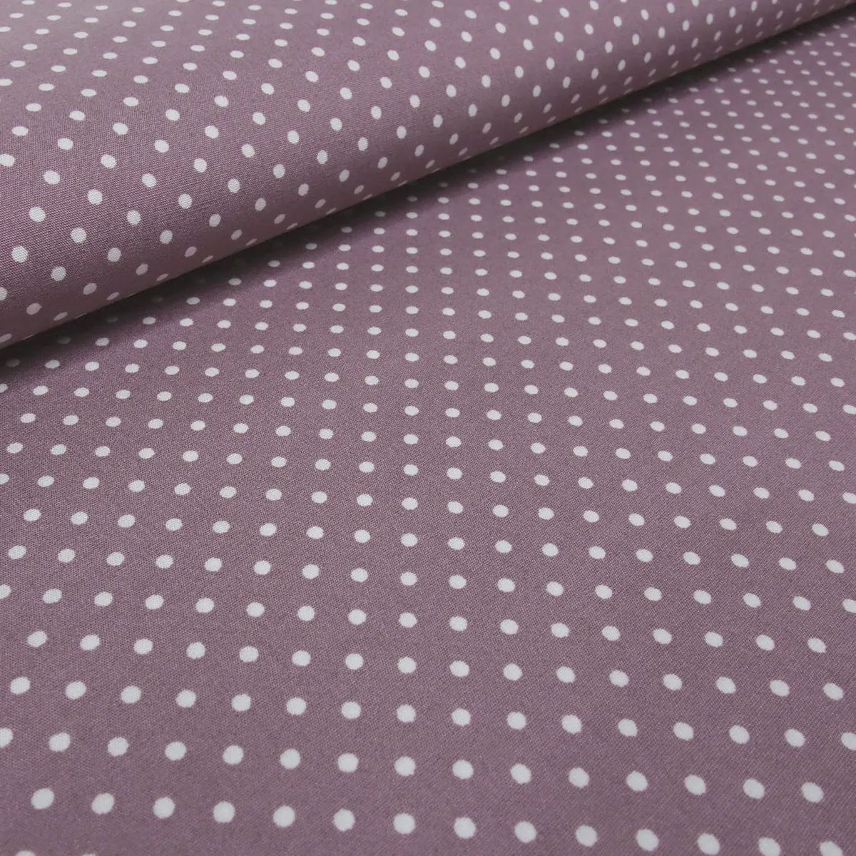Fabric 100% cotton poplin with 3 mm dots dots design lilac berry white dress fabric blouse fabric decoration fabric