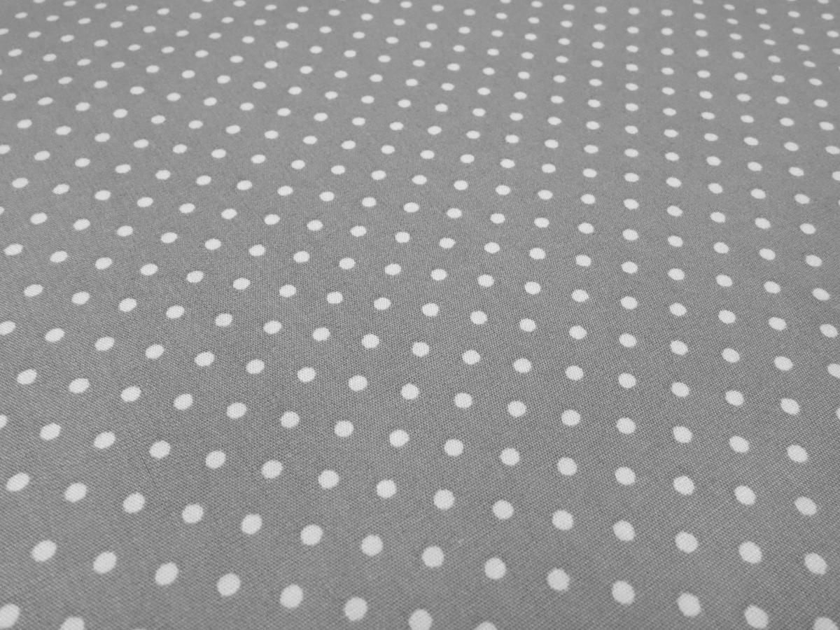 Stoff 100% Baumwolle Popeline mit 3mm Punkte Pünktchen Design grau weiß Kleiderstoff Blusenstoff Dekostoff