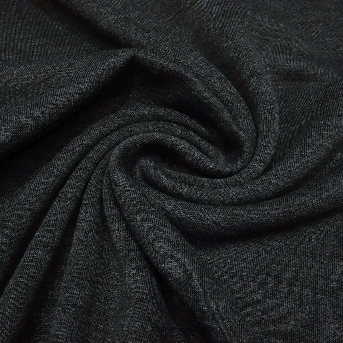 Fabric sweatshirt fabric with soft roughened inside and fine needle punch design anthracite gray melange dress fabric hoodie fabric kids fabric