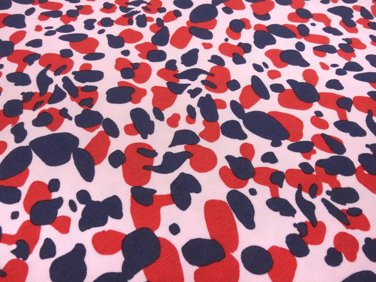 Stoff Modal Jersey Tupfen Flecken Design rosa rot blau Kleiderstoff Kinderstoff