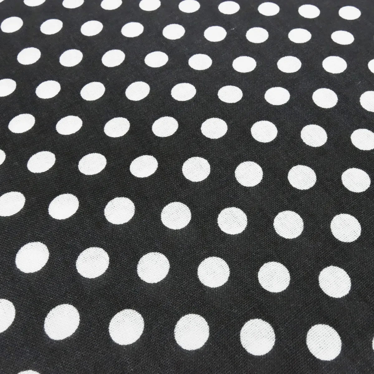 100% Cotton Poplin Fabric with 9mm Dots, Black and White Design - Dress Fabric, Blouse Fabric, Decorative Fabric