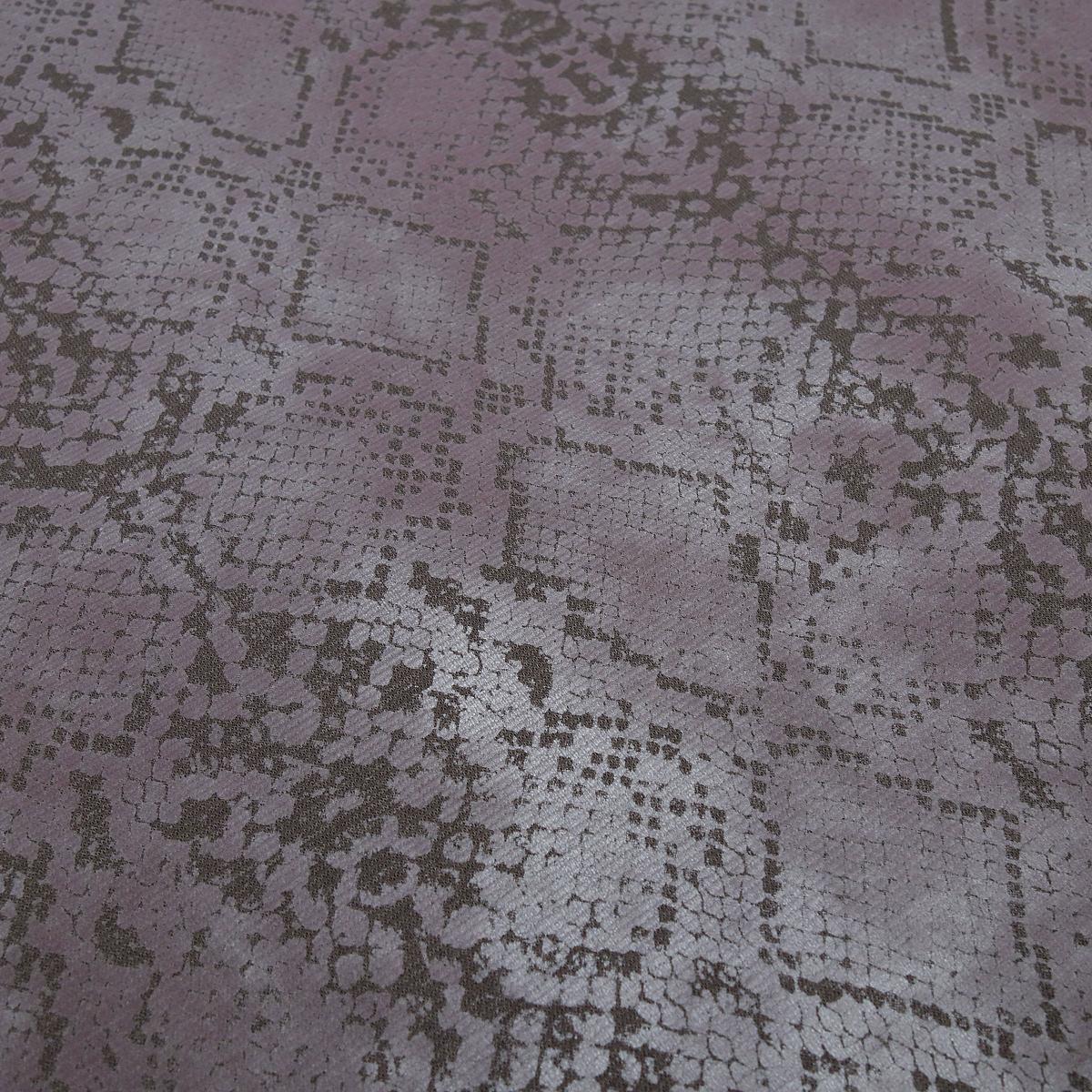 Stoff Stretch Querstretch mit Schlangen Prägedruck Design braun lila Kleiderstoff Hosenstoff