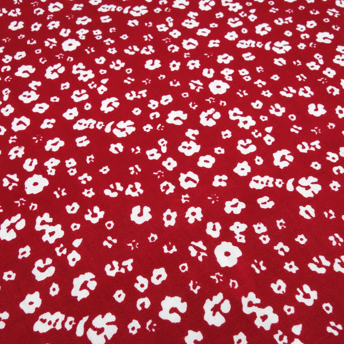 Stoff Baumwolle Popeline Blumen Streublumen Design rot weiß Blusenstoff Kleiderstoff Dekostoff