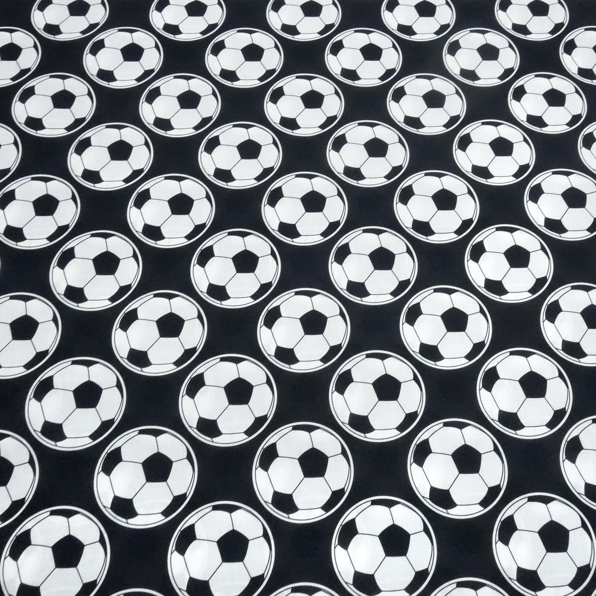 Cotton poplin fabric with black and white soccer ball design clothing fabric children's fabric cecorative fabric