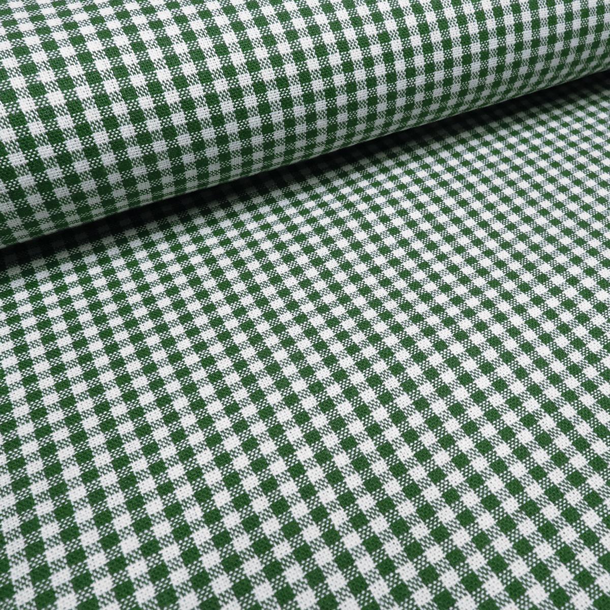 Fabric 100% cotton 2 mm Zefir checkered fir dark green white checkered dress fabric decorative fabric traditional costume fabric