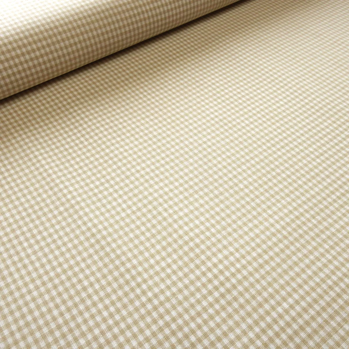 Fabric: Cotton Zefir Checkered 2 mm Beige and White Checkered Dress Fabric, Decorative Fabric, Blouse Fabric, Traditional Costume Fabric