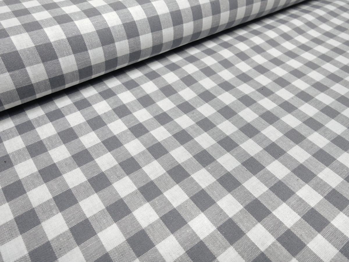 Stoff 100% Baumwolle Zefir Karo 1 cm grau weiß kariert Kleiderstoff Dekostoff Blusenstoff
