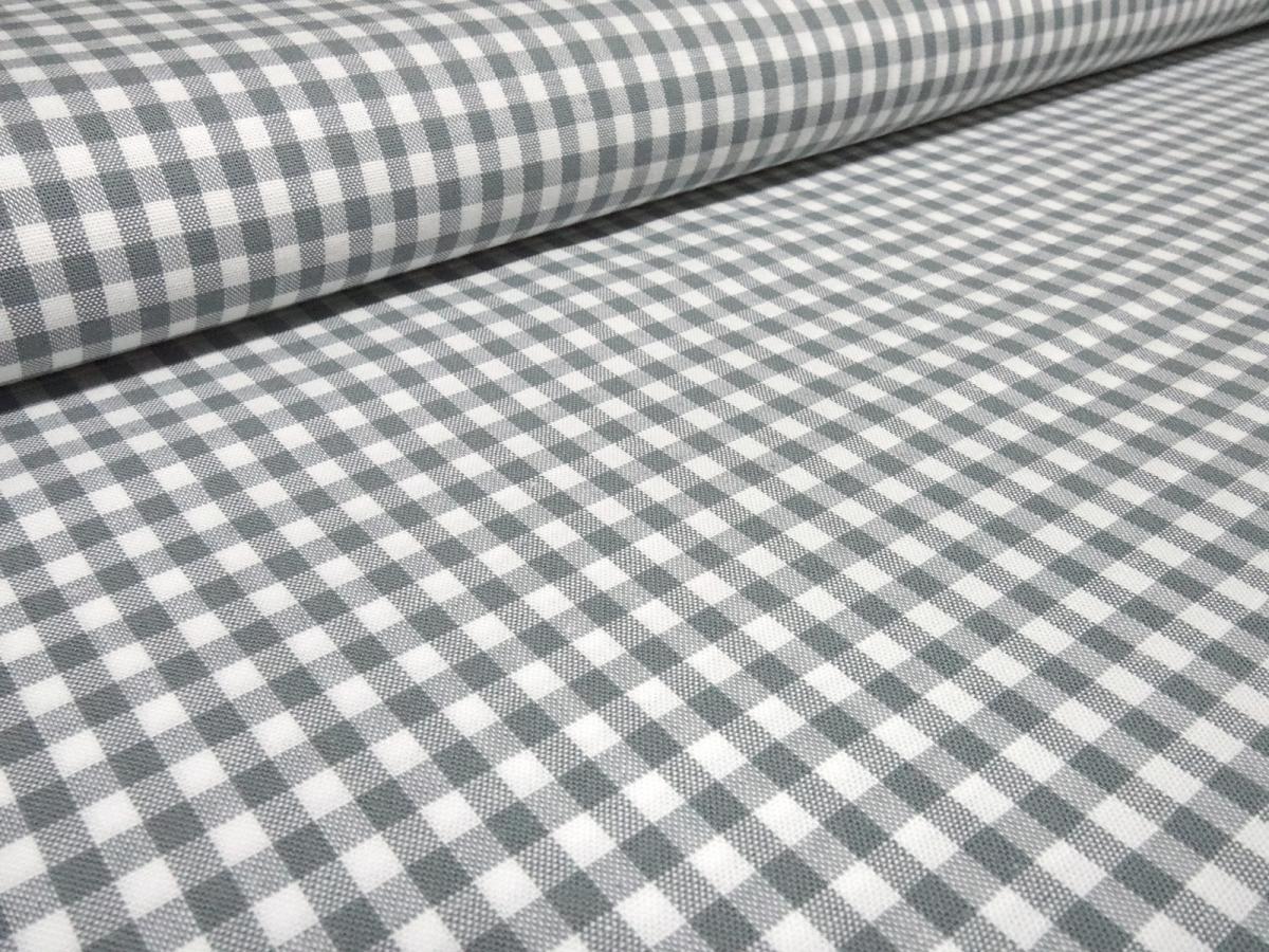 Stoff 100% Baumwolle Zefir 5 mm Karo weiß hellgrau kariert Kleiderstoff Dekostoff