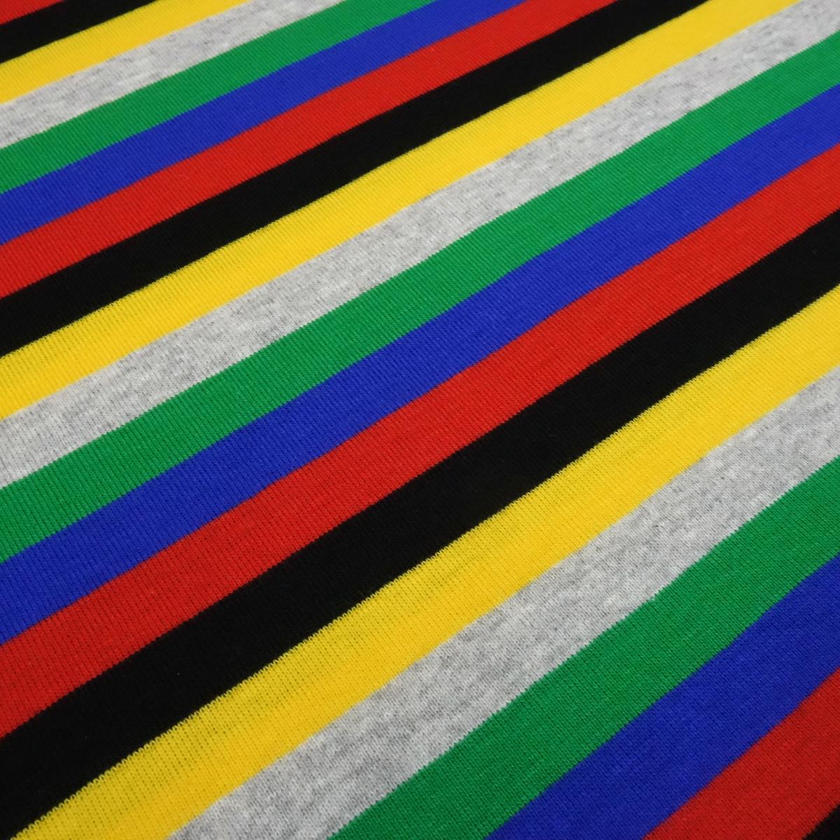 Stoff Baumwolle Jersey 12 mm Streifen grau grün blau rot schwarz gelb gestreift Kleiderstoff Kinderstoff