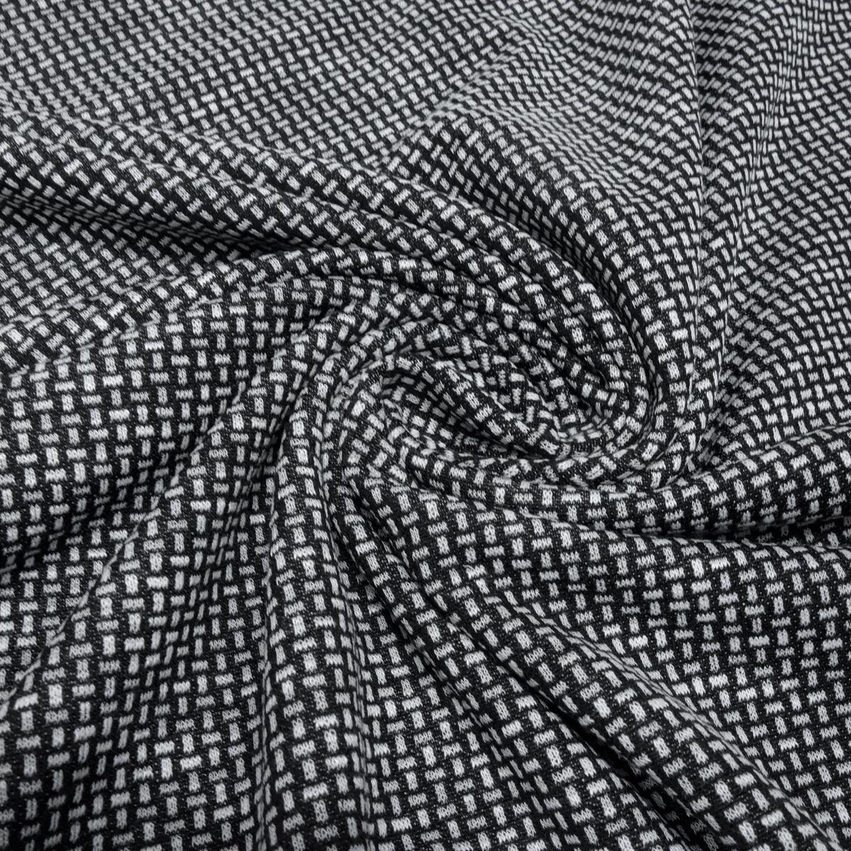 Fabric stretch fine knit jacquard small pattern black and white dress fabric pants fabric