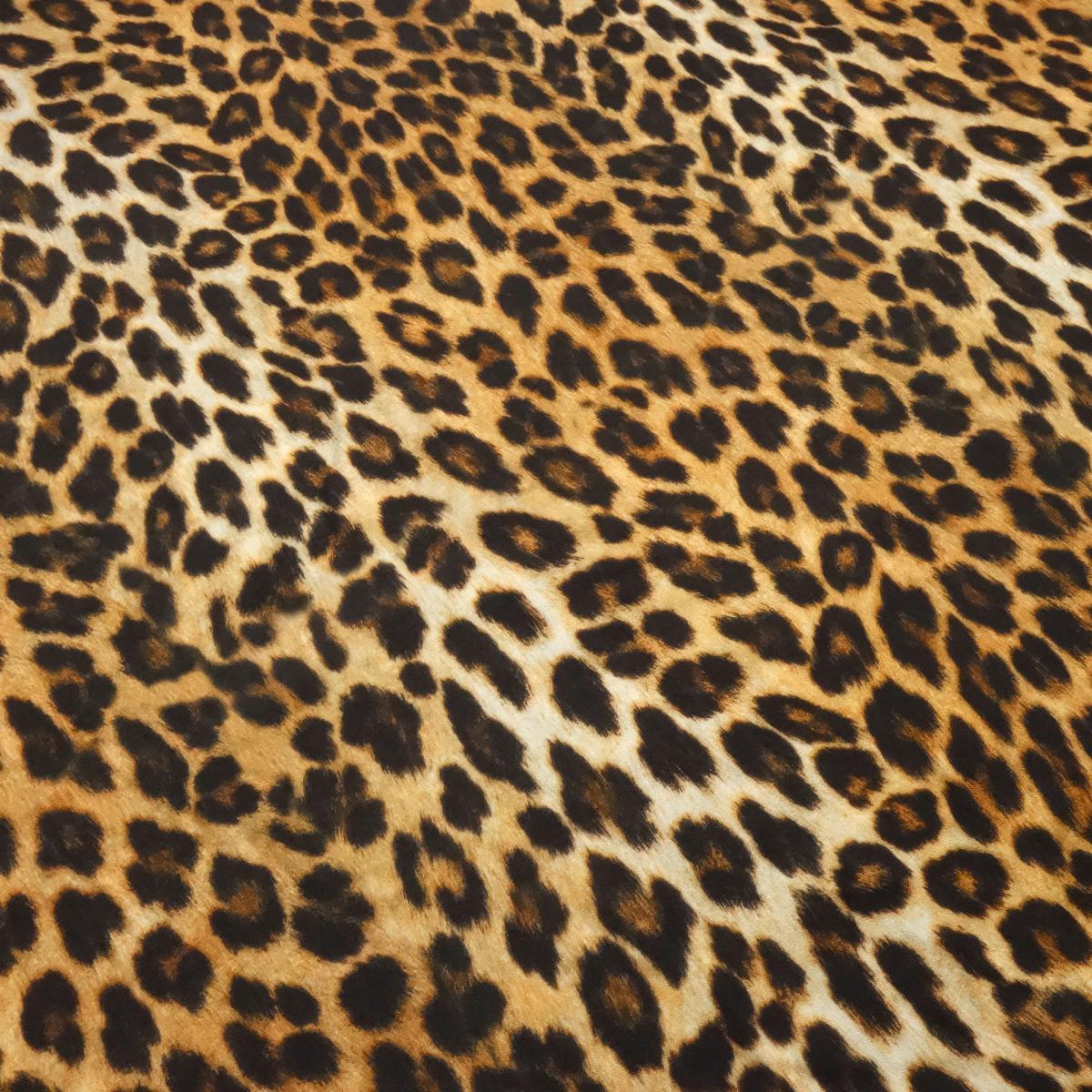 Viscose Twill Fabric with Leopard Print, Brown, Black, Beige - Dress Fabric, Blouse Fabric