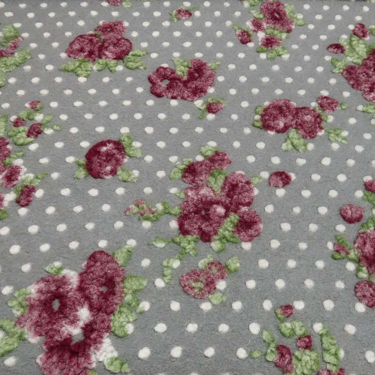 Stoff Ital. Musterwalk Walkloden Kochwolle mit Relief Blumen Punkte grau bordeaux grün wollweiß Kleiderstoff Mantelstoff