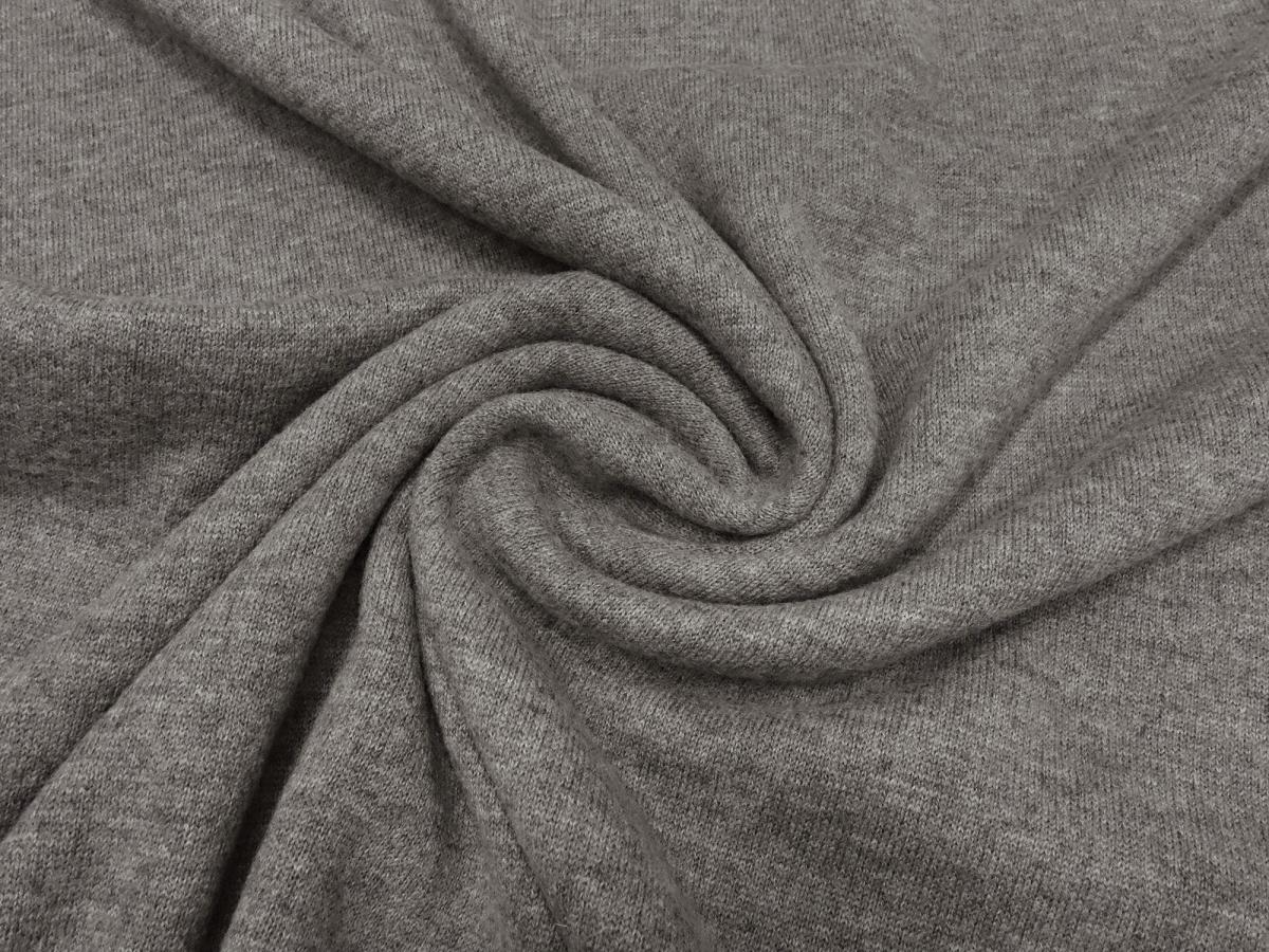 Fabric Ital. knitted fabric 100% merino wool uni gray taupé melange merino knit dress fabric children's fabric