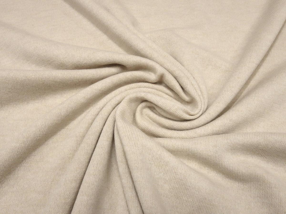 Stoff Ital. Strickstoff 100% Merino Merinostrick Wolle uni beige sand Kleiderstoff Kinderstoff Merinostoff