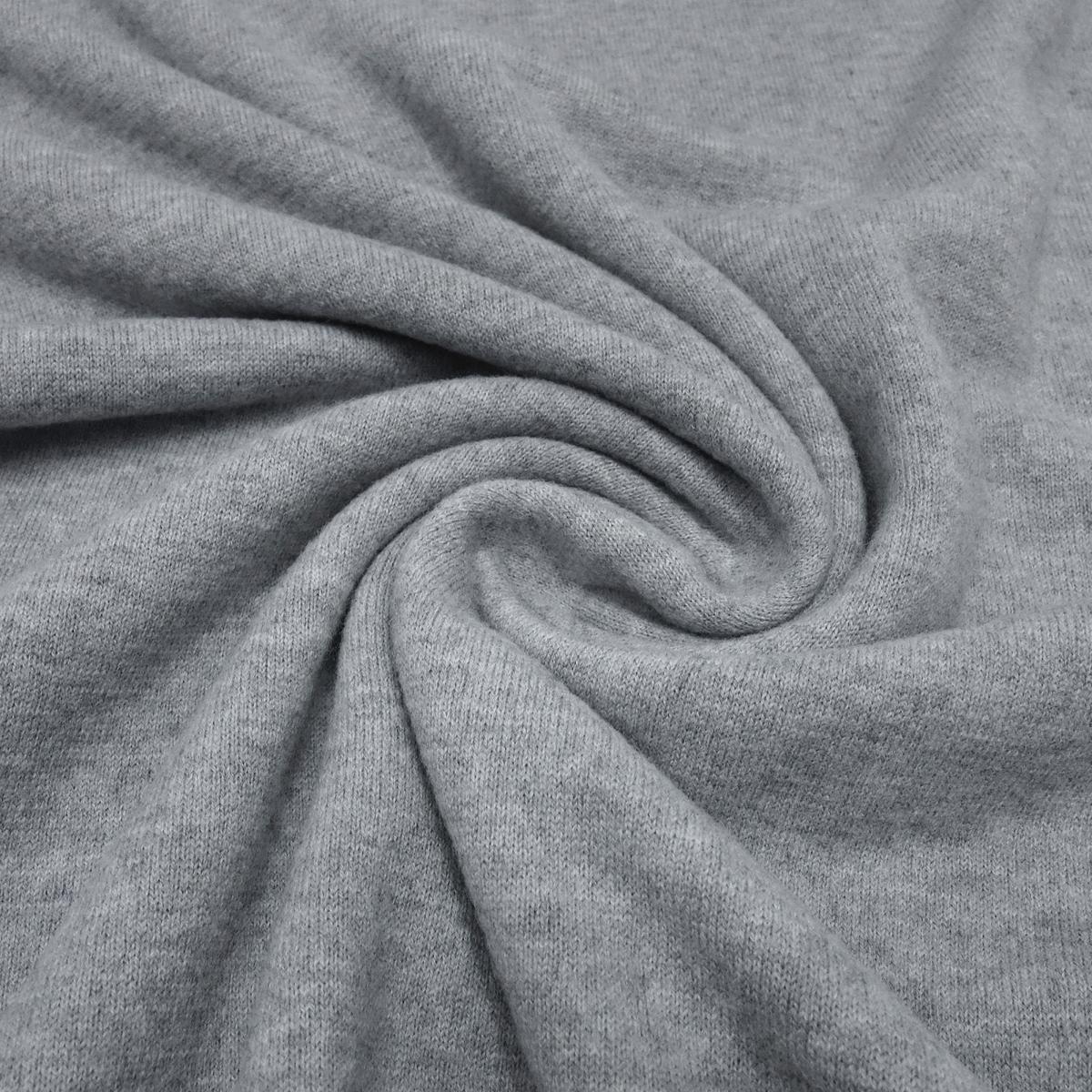 Stoff Ital. Strickstoff 100% Merino Merinostrick Wolle uni hellgrau grau melange Kleiderstoff Kinderstoff Merinostoff