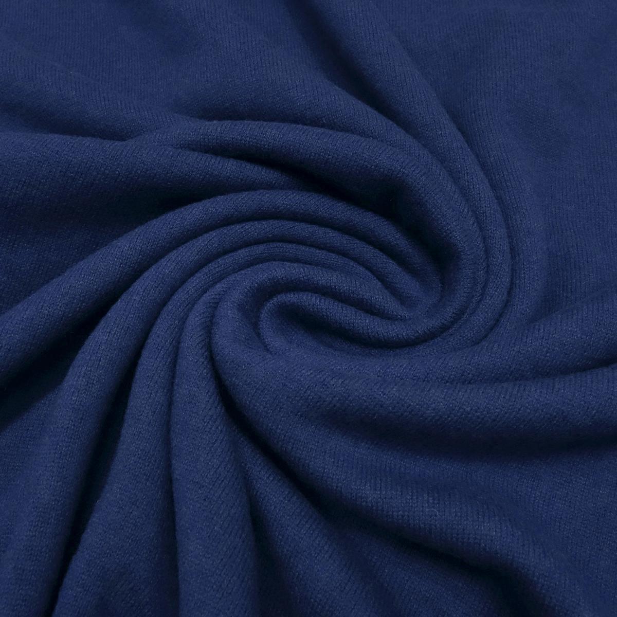 Stoff Ital. Strickstoff aus 100% Merinowolle uni blau mittelblau Kleiderstoff Kinderstoff Merinostrickstoff Wollstrick