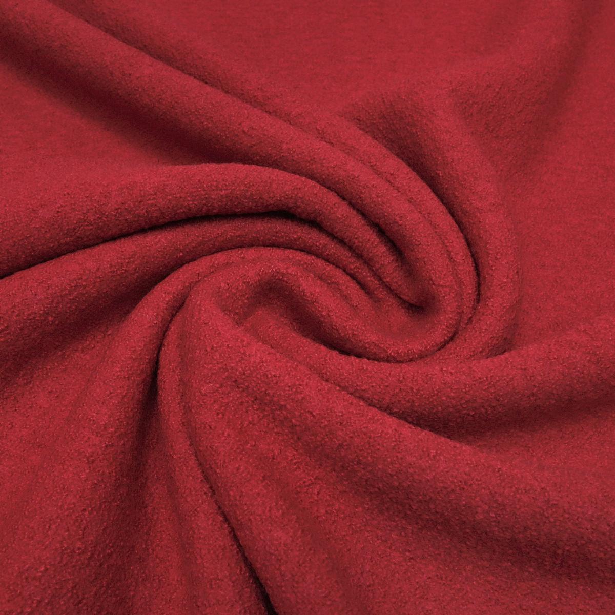 Stoff Ital. leichter Merino Feinwalk Walkloden aus 100% Merinowolle uni rot 2 Kleiderstoff Mantelstoff Wollstoff